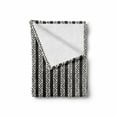 thumbnail image 2 of Stripe Soft Flannel Fleece Blanket, Tribal Inspired Hand Drawn Style Repeating Pattern with Abstract Lines, Cozy Plush for Indoor and Outdoor Use, 60" x 80", Charcoal Grey and Ivory, by Ambesonne, 2 of 6