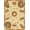 Beige Brown Orange, Pattern 2, variant on ODIKA Music Retro Note Record Album Notes Border Tufted Round Movie for Guest Room, Lounge, Apartment, Non-Slip Low Profile