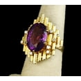 thumbnail image 2 of Bluebelljewels Glamorous Amethyst Cocktail Ring, 14K Yellow Gold Plated Silver Women's Gift, 2 of 5