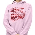 thumbnail image 2 of Dibs On The Cowboy Hoodie Sweatshirt Unisex X-Large Pink, 2 of 5