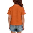 thumbnail image 7 of CCRFTGI Polo Shirts for Kids Girls Size 10-12 Patriotic Shirt We The People Polo Shirts School Uniform Athletic Sport Print Lapel Button Collared Polo Summer Tops Orange 9-10 Years, 7 of 7
