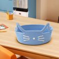 thumbnail image 1 of Organizador de hilo de algodón con diseño de orejas de gato, cesta tejida de escritorio para oficina, cosméticos, refrigerios y artículos diversos. Caja organizadora multifuncional., 1 of 5