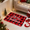 thumbnail image 6 of Christmas Kitchen Rugs Merry Christmas Mats Buffalo Plaid Doormat Non Slip Backing Floor Mat for Home Kitchen Door Bathroom (Red), 6 of 6