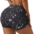 thumbnail image 2 of Kdxio Watercolor Wildflower 1 Print Workout Shorts for Women Seamless Soft Smooth Gym Yoga Scrunch Active Shorts, 2 of 5