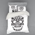 thumbnail image 2 of Ambesonne Sugar Skull Bedding Set 3 Pcs, Latin Tradition Art, Twin, White and Black, 2 of 3