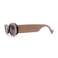 thumbnail image 3 of SA106 Womens Minimal Mod Oval Plastic Sunglasses Beige Brown Black, 3 of 4