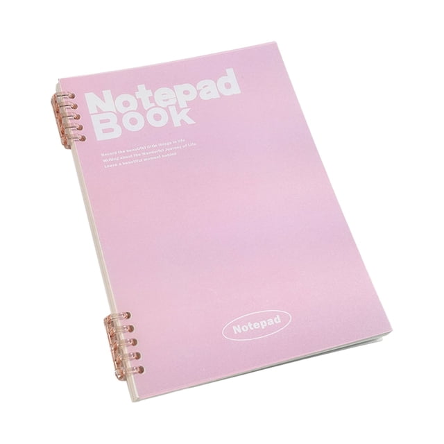 Ecohintz Spiral Notebook Wide Ruled, Refillable Notebook - College Ruled Loose Leaf Binder with Dividers & Transparent Cover, Detachable Spiral Design (1-Pack) Detachable Coil Notebook, Pink2