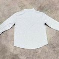 thumbnail image 6 of IYTR Long Sleeve Shirt for Men V Neck Button Up Collarless Solid Color Breathable Pullover with Chest Pocket (White,L), 6 of 9