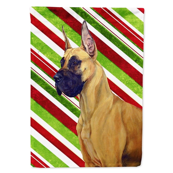 Great Dane Candy Cane Holiday Christmas Flag Canvas House Size