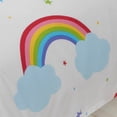 thumbnail image 2 of Juego de edredón / funda de edredón infantil a rayas arco iris con nubes para niños pequeños, 2 of 4