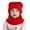 Red, variant on Baby Winter Knit Hat, Toddler Pullover Style Beanie with Integrated Neck Warmer, Warm Fleece Lined Cap for Cold Weather, Solid Color Ear Protection for Infants and Kids - Beige