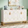 thumbnail image 1 of Tribesigns Buffet Blanc Or avec Rangement Buffet de Cuisine 59 Pouces Buffet Moderne avec Portes, 1 of 4