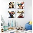 thumbnail image 6 of HFDF Colorful Cartoon Animal Wall Art Canvas Print Funny Cute Panda Frog Pig Pictures for Kids Bedroom Nursery Decor Artwork X4 10x8inch Unframed, 6 of 6