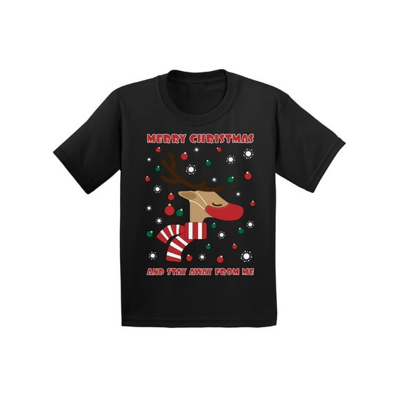 Stay Away Deer - Quarantine Christmas TShirt - Gifts For Baby Boys And Girls 6M 12M 18M 24M