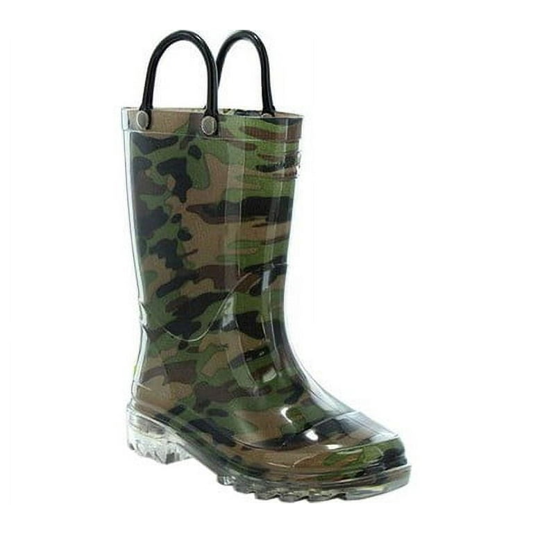 Boys Western Chief Lighted PVC Camo Rain Boot Camo 11 M Walmart