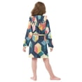 thumbnail image 7 of FORMRS Niños Bathrobe Unisex Hooded Robe Soft Plush Pajamas Sleepwear, Size 2-3T, Blue Cubes, 7 of 7