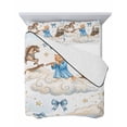 thumbnail image 7 of Quilts Twin-XL Size Bedding Set, Cartoon Cute Cat Lightweight Quilted Comforter, Blue Bow Knot Train Cloud Star Funny Soft Reversible Bedspread Coverlet with Pillow Covers for All Season, 68" x 98", 7 of 7
