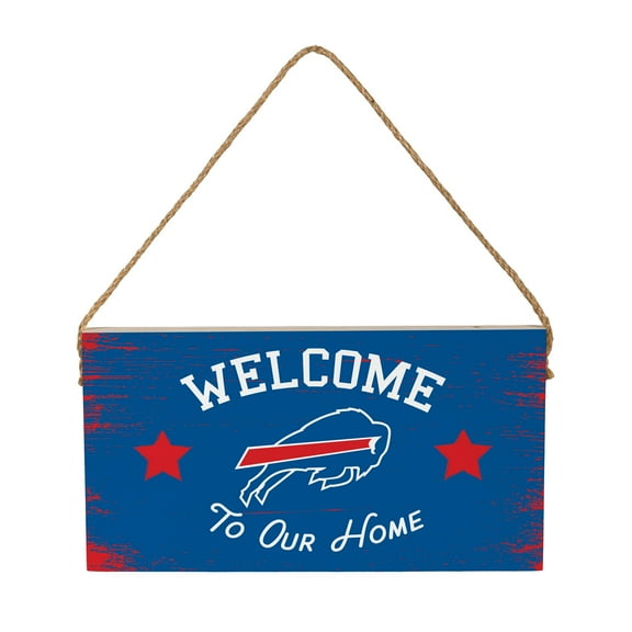 Buffalo Bills 6" x 11" Welcome Home Wood Wall Sign with Rope Hanger