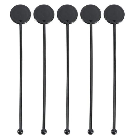 MRLESS 100pcs Black Plastic Cocktail Stirrers Swizzle Sticks for Home Bar and Cafe