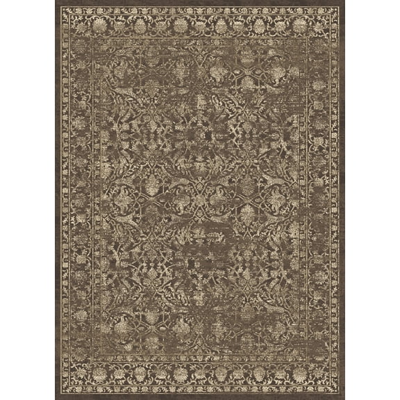 Vitaly Quinn Area Rug 3564 Traditional Brown Vines Stems 2' 2" x 7' 7" Rectangle