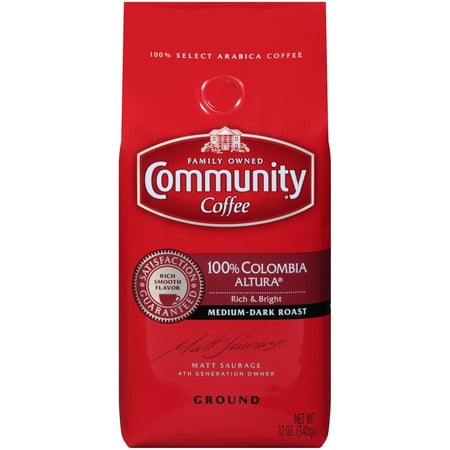 100% Columbian Coffee - Community® Coffee 100% Colombia Altura® Medium-Dark Roast Ground Coffee 12 oz. Bag