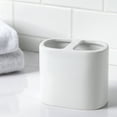 Mainstays Basic Ceramic Toothbrush Holder White