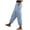 21# Light Blue, variant on Women Elastic High Waist Cargo Pants Jogger Capri Pants with Multi Pocket Snap Button Cropped Casual Tapered Trousers for Summer Daily Beach Travel,Black 2XL