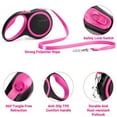 thumbnail image 3 of KUCASI Pink Retractable Dog Leash, 16ft Heavy Duty Walking Dog Leash for Medium Small Dogs up to 44lb, Anti-Slip Handle 360°Tangle-Free Nylon Tape, One-Handed One Button Lock and Release, 3 of 6