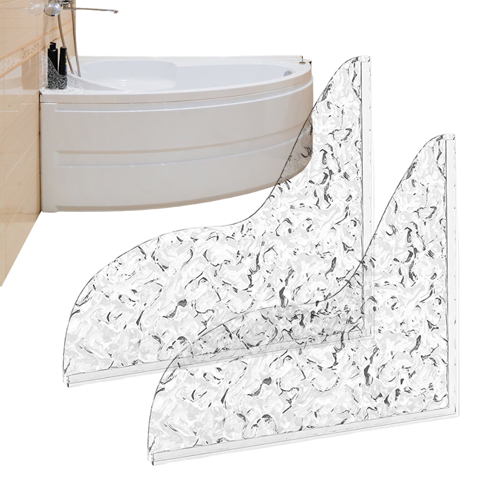 Shower Splash Guard, 2Pcs SelfAdhesive Transparent Shower Corner Water