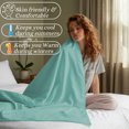 thumbnail image 6 of Amay Premium Organic Cotton Flat Sheet, 500 Thread Count Luxury Top Sheet, Cooling & Durable Bedding Sheets, Wyoming King, Aqua(110" x 116") 1 Piece, 6 of 7