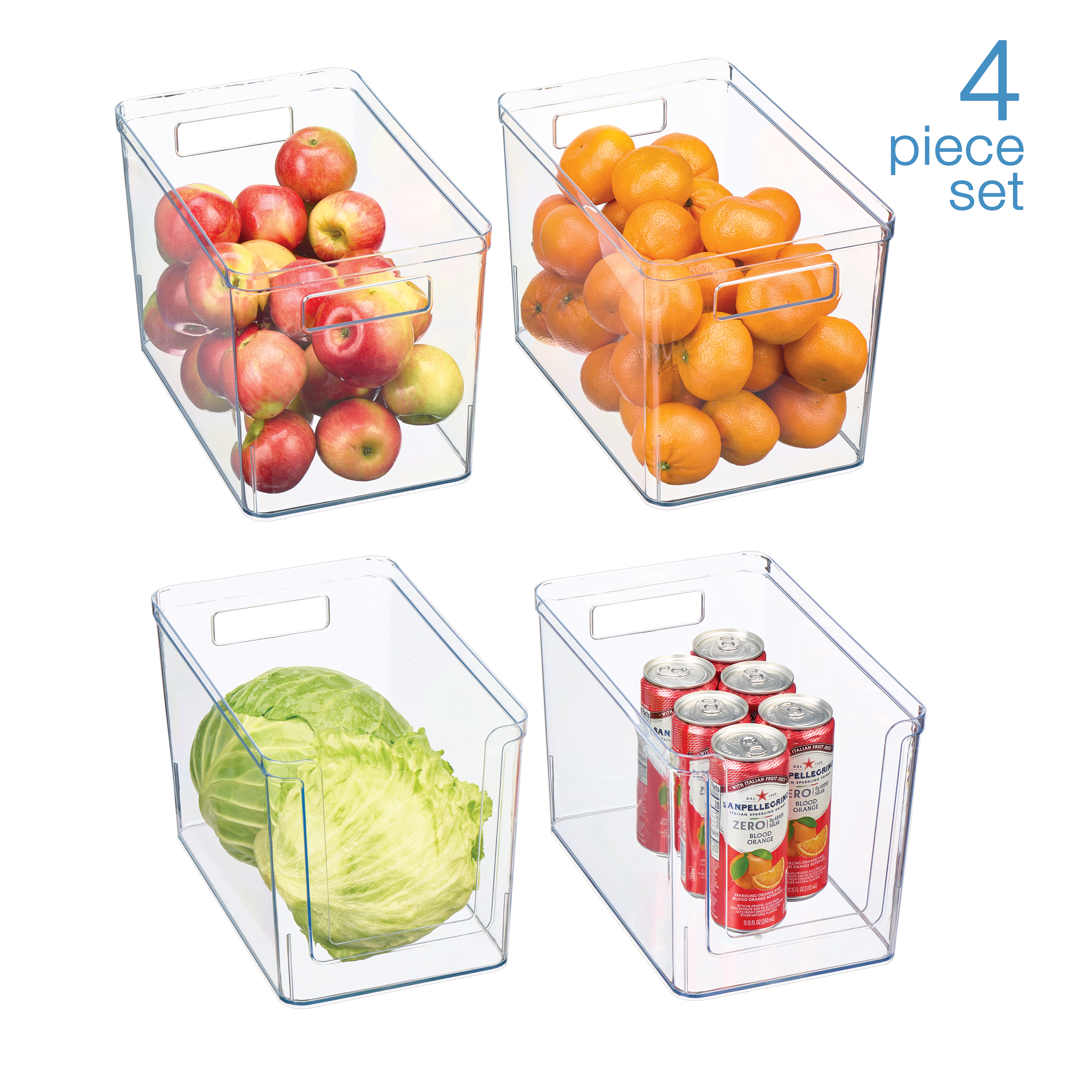 Mainstays 4-Piece Clear Plastic Pantry Storage Bin Set photo 4