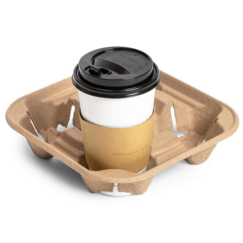 4 Cups Holding Disposable Paper Tray For Hot Coffee Tea  CUPS Pack of 25 