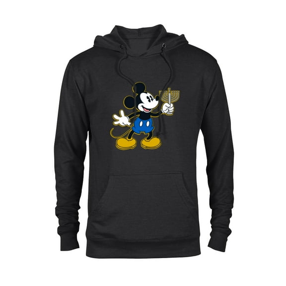 Disney Mickey Mouse Hanukkah Menorah Happy Holidays - Pullover Hoodie for Adults - Customized-Black