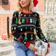 thumbnail image 4 of Suéter de punto navideño para mujer, suéter navideño para mujer, suéter navideño moderno para mujer, suéter navideño de manga larga para mujer, tecnología avanzada, 4 of 7