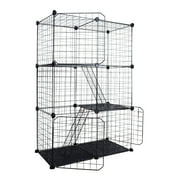 Ultimate Flexibility: DIY 3-Tier Cat Cage for Happy & Secure Feline Friends - Easy Installation, Foldable Design, Sturdy Metal