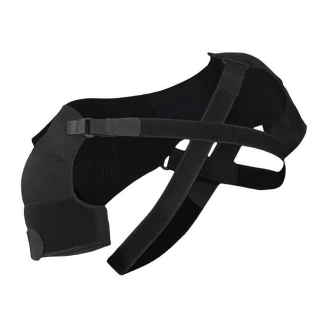 Double Shoulder Brace Protector Men & Women Wrap Belt Adjustable Bandage Chest Harness L