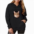 thumbnail image 5 of NOLDARES Cat Pouch Hoodie for Women Kangaroo Pocket Dog Pouch Sweatshirts Pet Carrier Animal Holder Long Sleeve Pullover Tops,Black,XXL, 5 of 9