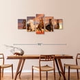 thumbnail image 3 of Elephant Stock Mustang Horses Wall Art - Horizontal Multi Panel Canvas - Living Room Wall Decor - Animal Multi Panel - Red And Orange Decor - 74" x 34", 3 of 8