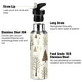 thumbnail image 3 of Yayeee 33oz Insulated Water Bottle Double Wall Stainless Steel with Flip Straw Lid, Winter Forest, 3 of 7