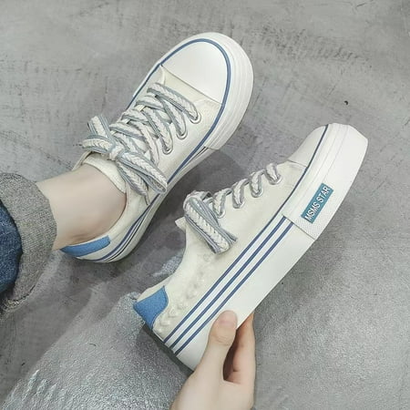 

Women‘s Platform Lace Up Sneakers Canvas Low Top Shoes Women‘s Footwear