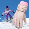thumbnail image 2 of Odeerbi Ski Gloves For Boys Girls Winter Gloves Toddler Snow Kids Rose Embroidery Windproof Children Warm, 2 of 3