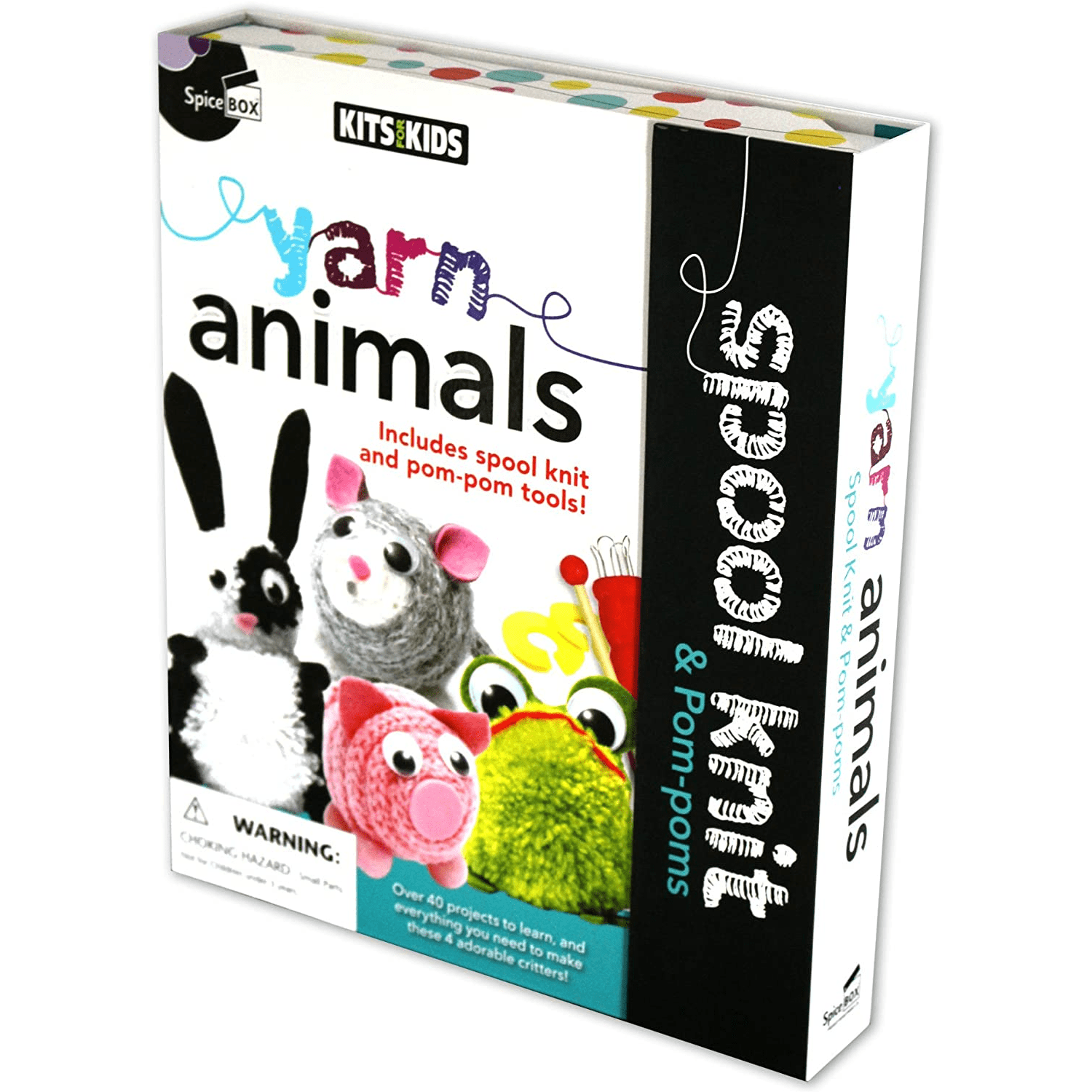 Kits for Kids Yarn Animals, Spool Knit & Pompoms
