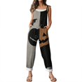 thumbnail image 6 of Evdexr Halloween Jumpsuits for Women 2026 Jack O Lantern Ghost Graphic Rompers Wide Leg Sleeveless Square Neck Overalls Baggy Breathable Pants with Pockets L, 6 of 7