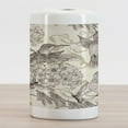 thumbnail image 2 of Hummingbirds Ceramic Toothbrush Holder, Birds and Flowers Monochromic Classical Design Nostalgia Ornate, Decorative Versatile Countertop for Bathroom, 4.5" X 2.7", Cream Beige Brown, by Ambesonne, 2 of 4