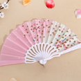 thumbnail image 4 of Vjnyvs 4pcs Floral Folding Hand Fan Vintage Retro Plastic Handheld Fans Folding Fan Wedding Dancing Church Party, 4 of 7