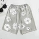 thumbnail image 2 of Summer Men Shorts Flower Print Drawstring Elastic Waist Loose Pockets Pleated Vacation Beach Sport Casual Homewear Short Pants, 2 of 5