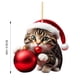 thumbnail image 3 of Colgante de gato para árbol de Navidad, acrílico 2D, adorno navideño colgante, divertido adorno navideño con gatos, adorno navideño, joyería para árbol de Navidad., 3 of 4