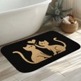 thumbnail image 4 of 1pc Two Cats with Heart Absorbent Non-Slip Bathroom Thickened Flannel Rug Decor,Soft,Quick Drying,Suitable For Indoor/outdoor Use,Bathrooms,Bedrooms,Kitchens,Terrace,Laundry Rooms,16"x24", 4 of 7