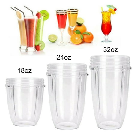 

SPRING PARK 18/24/32oz Plastic Transparent Top Juicer Cup Parts Mug Replacement for NutriBullet Nutri Suit for 600/900W Juice Mixer Fruit and Vegetable Mixing Machine