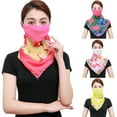 thumbnail image 3 of Joernso Women Floral Chiffon Anti-UV Thin Veil Sunscreen Scarf Neck Face Cover Shawl, 3 of 8